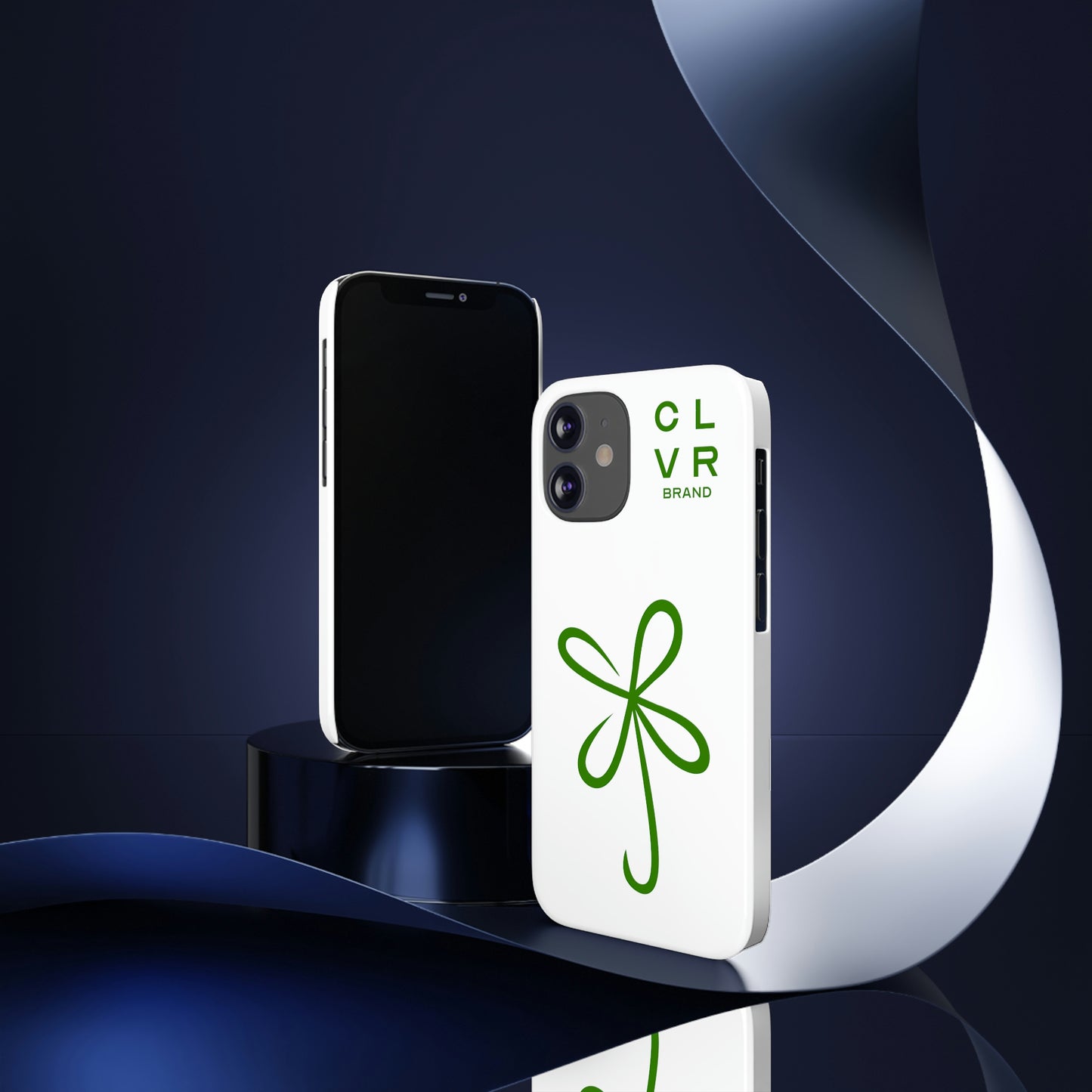 CLVR White+Green iPhone Slim Case