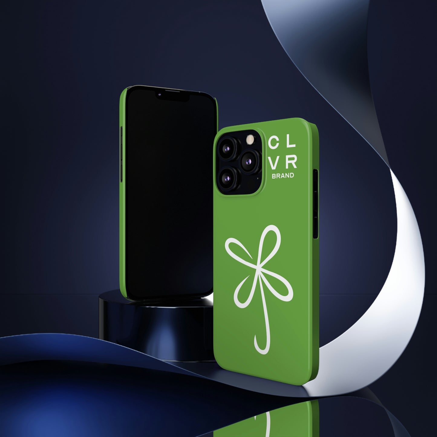 CLVR Green+White iPhone Slim Case