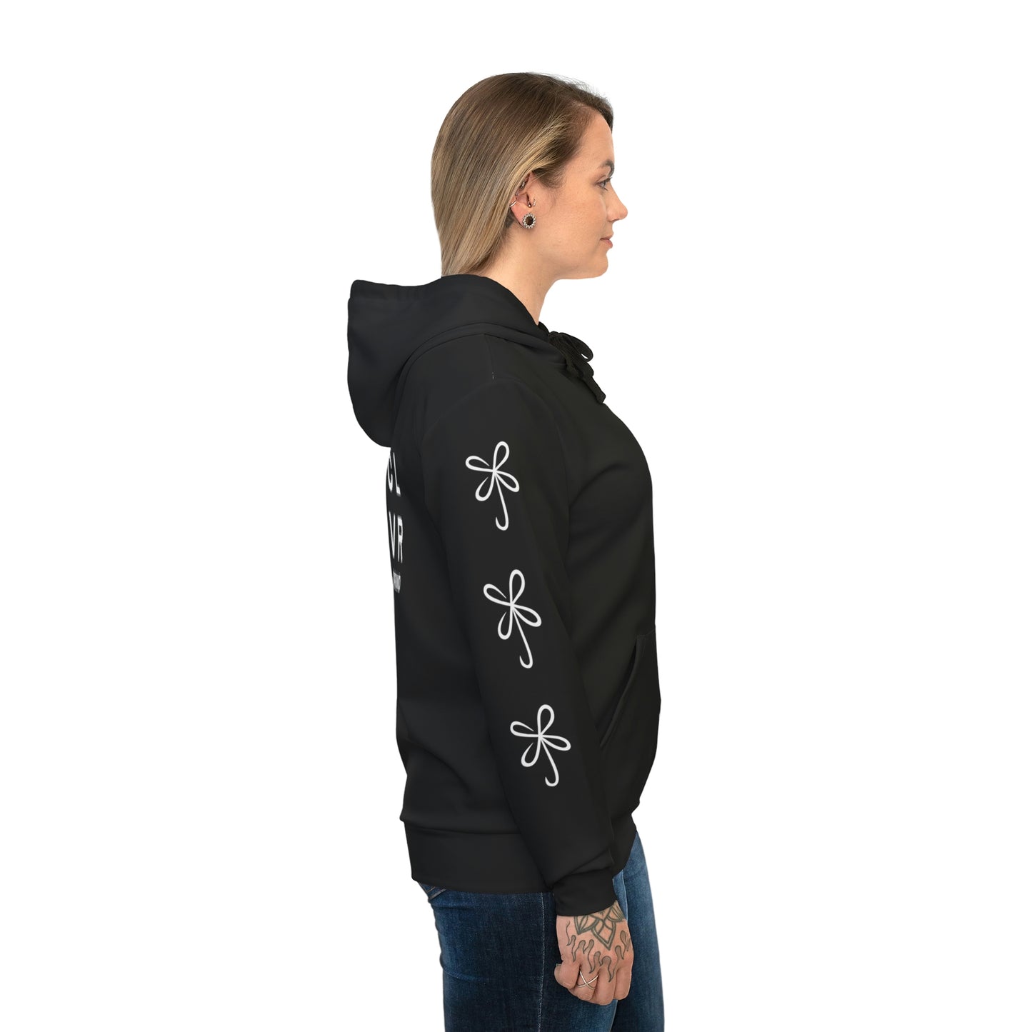 CLVR Black + White Pull-Over Athletic Hoodie