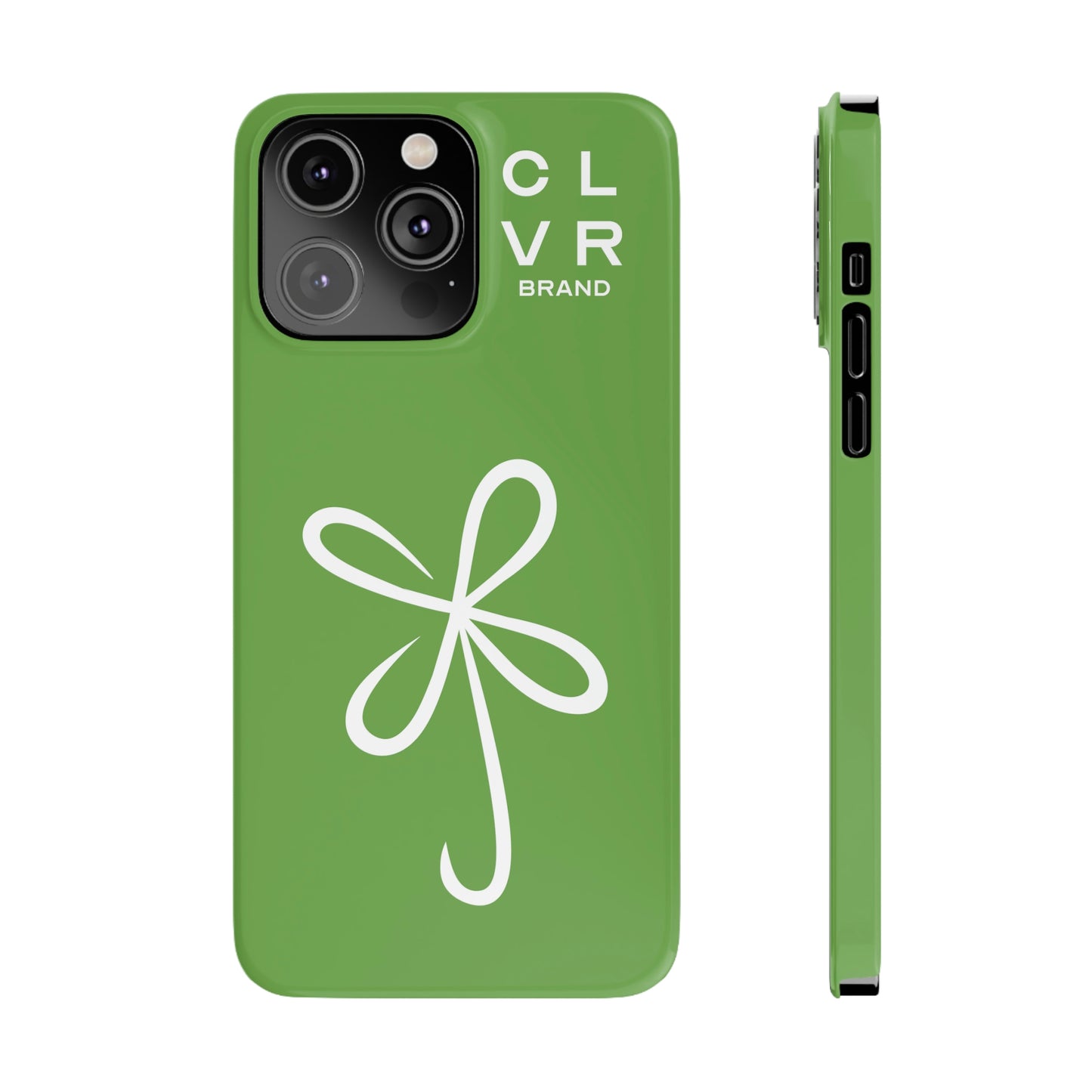 CLVR Green+White iPhone Slim Case