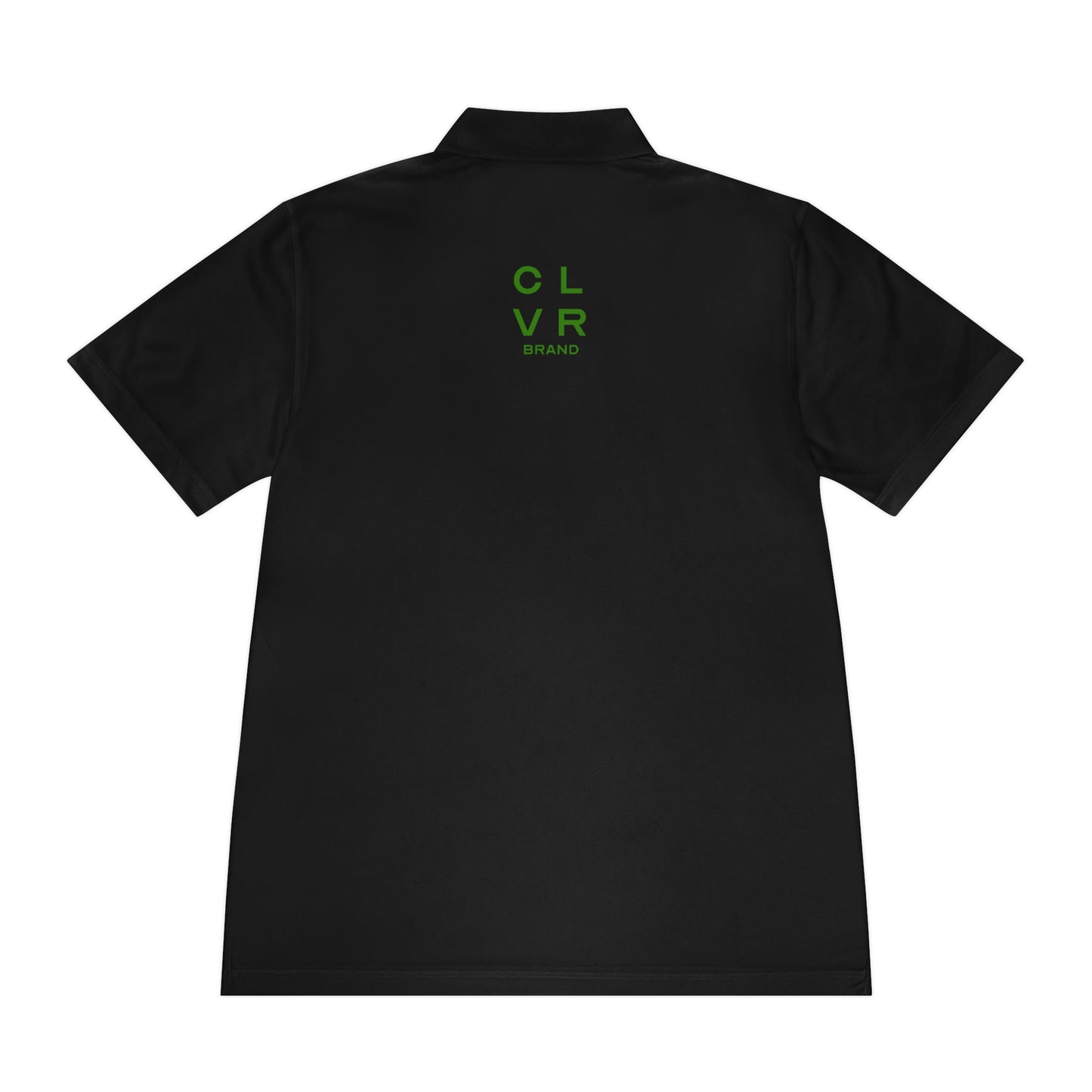 CLVR Men's Sport Polo Shirt in Green Logo