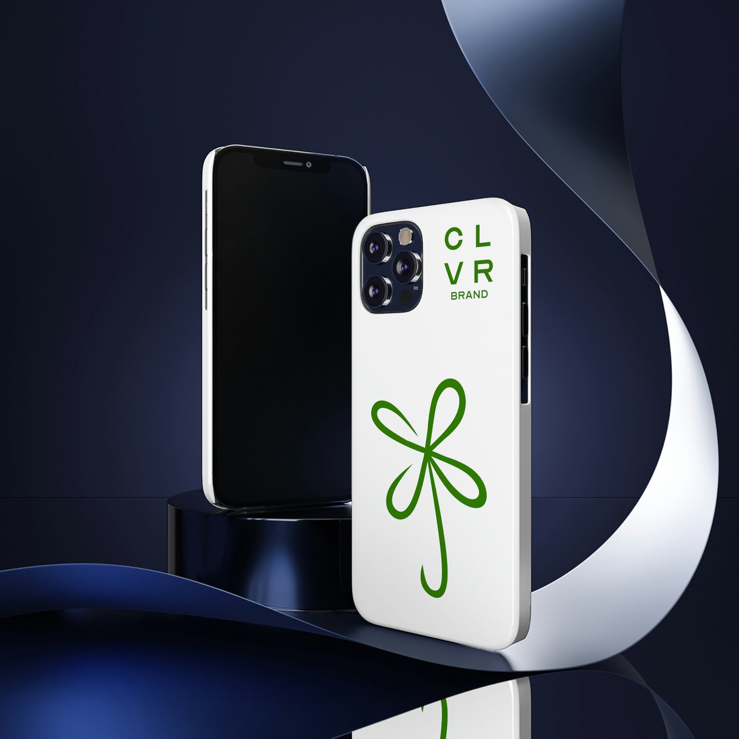 CLVR White+Green iPhone Slim Case
