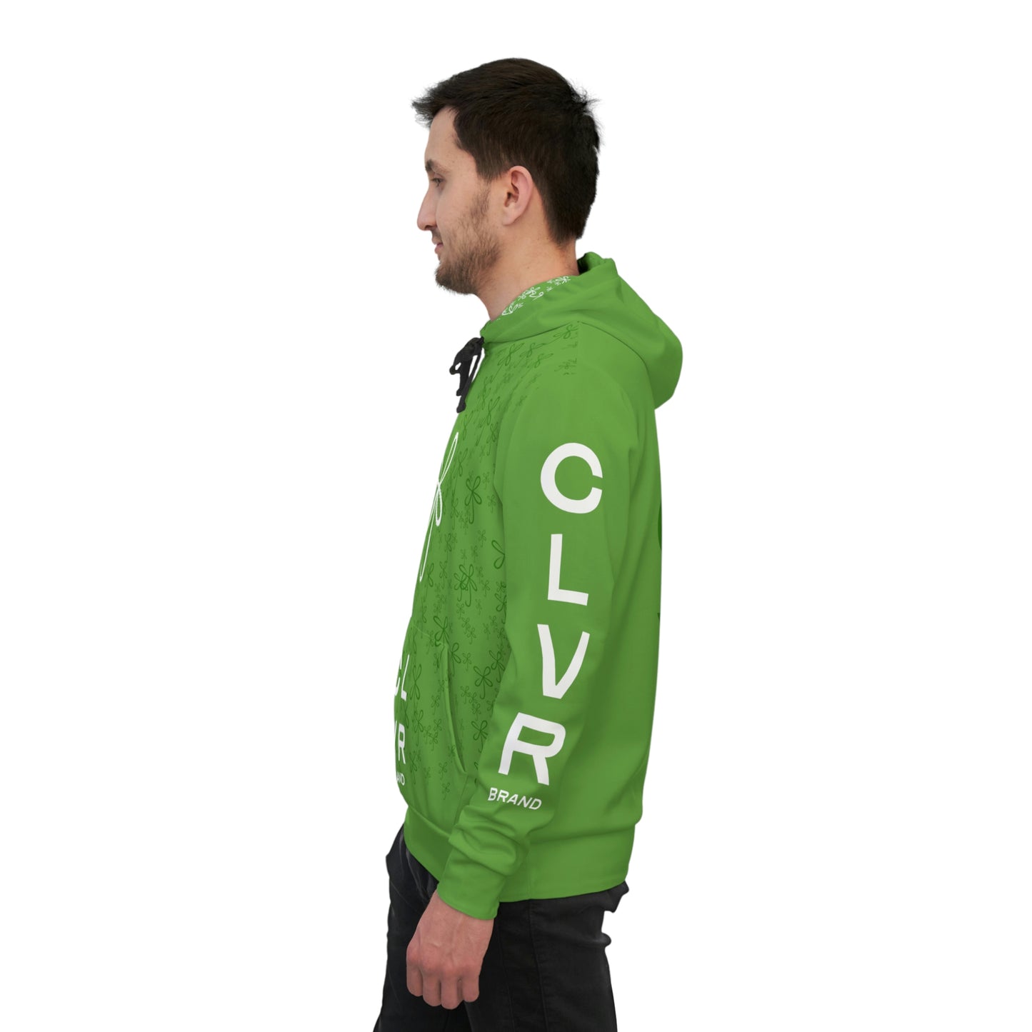 CLVR Green + White Pull-Over Athletic Hoodie