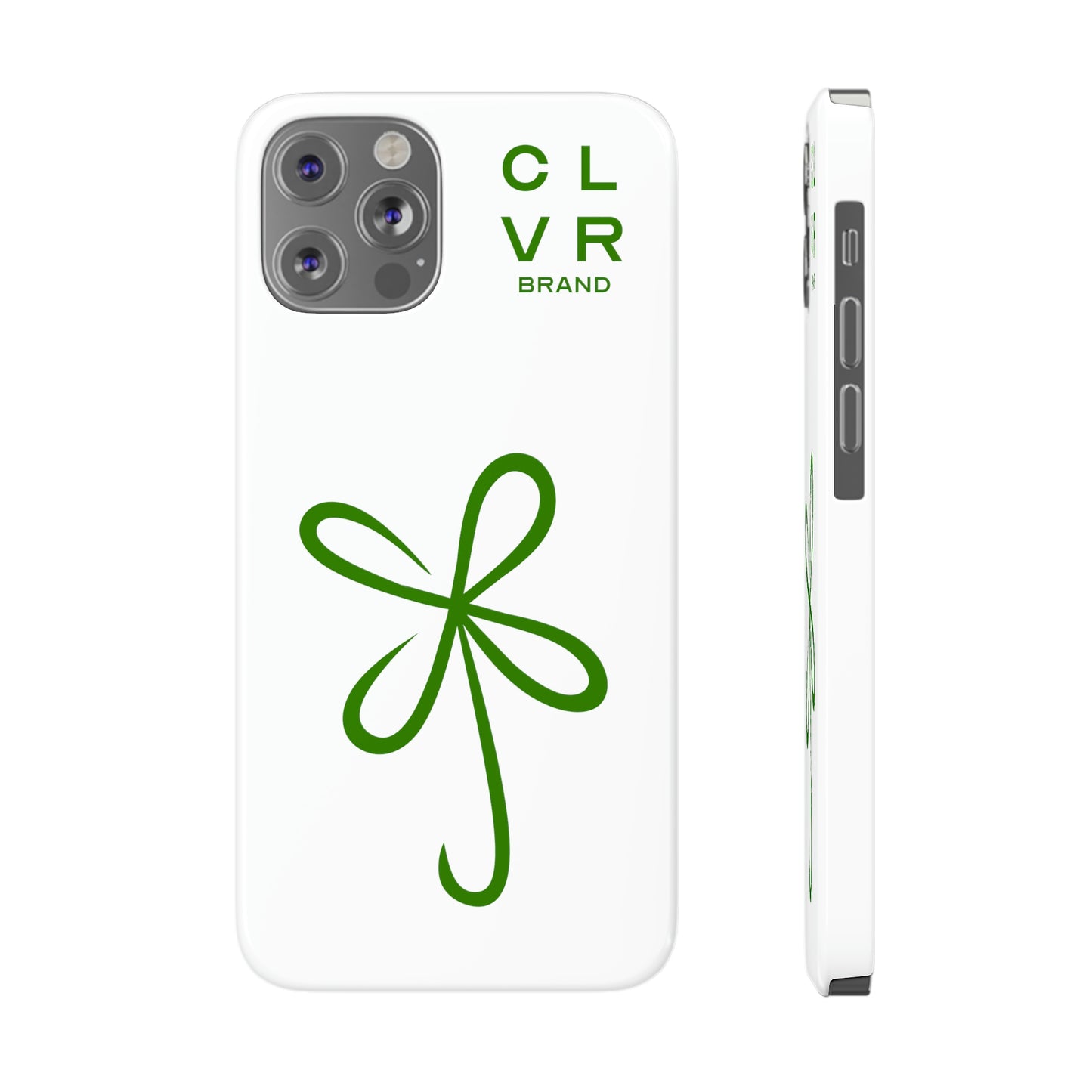CLVR White+Green iPhone Slim Case