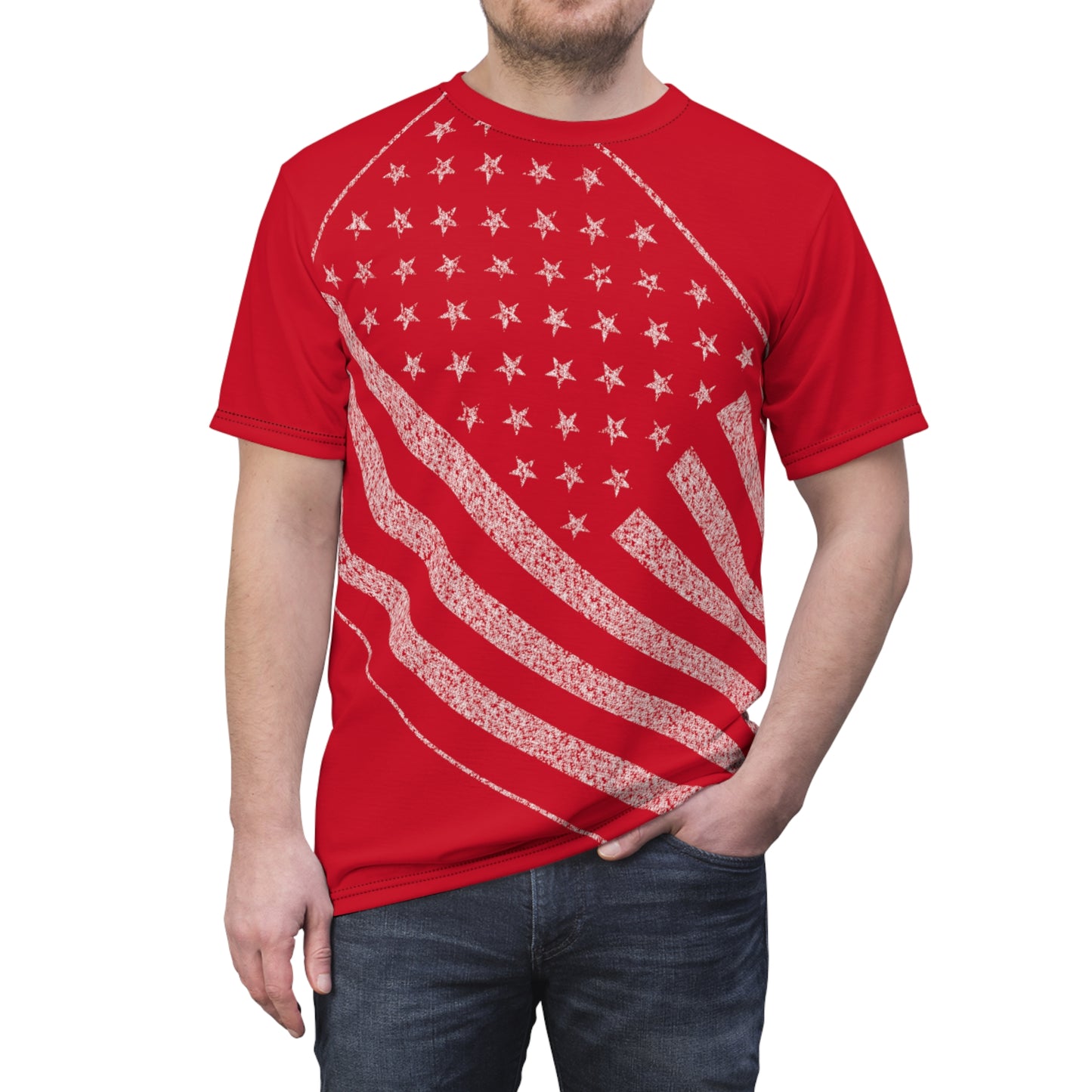 Men's Red USA Star Spangled Tee
