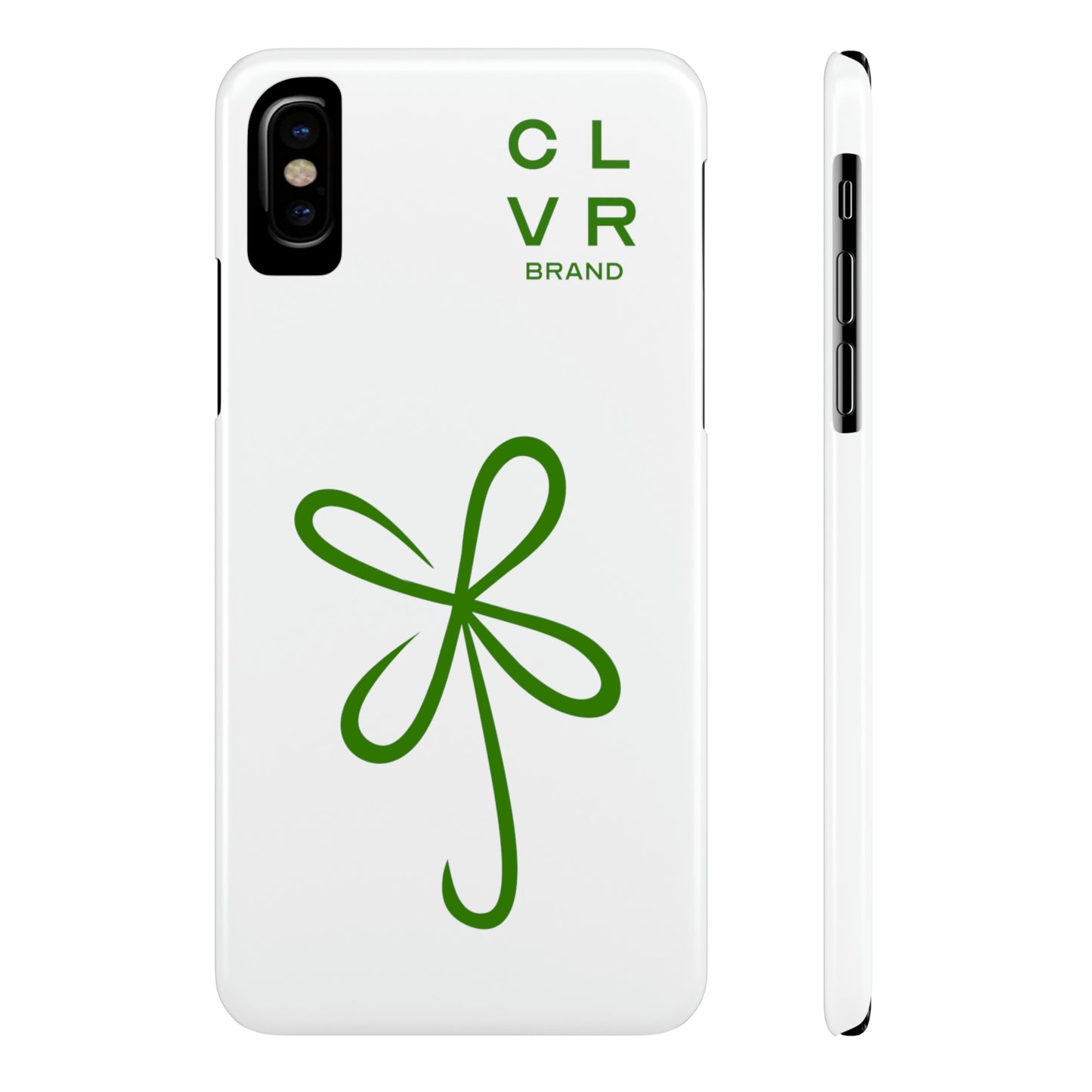 CLVR White+Green iPhone Slim Case