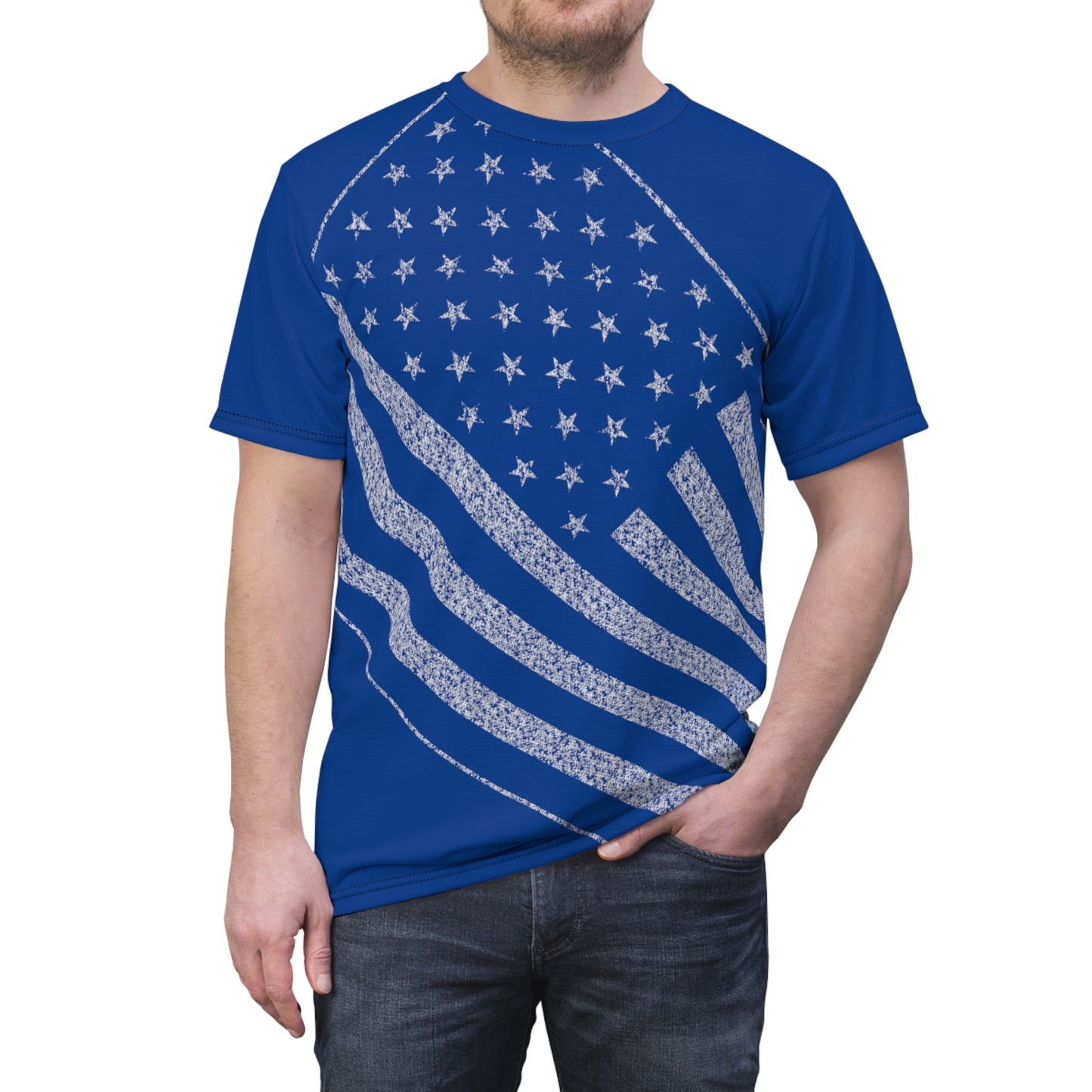 Men's Blue USA Star Spangled Tee