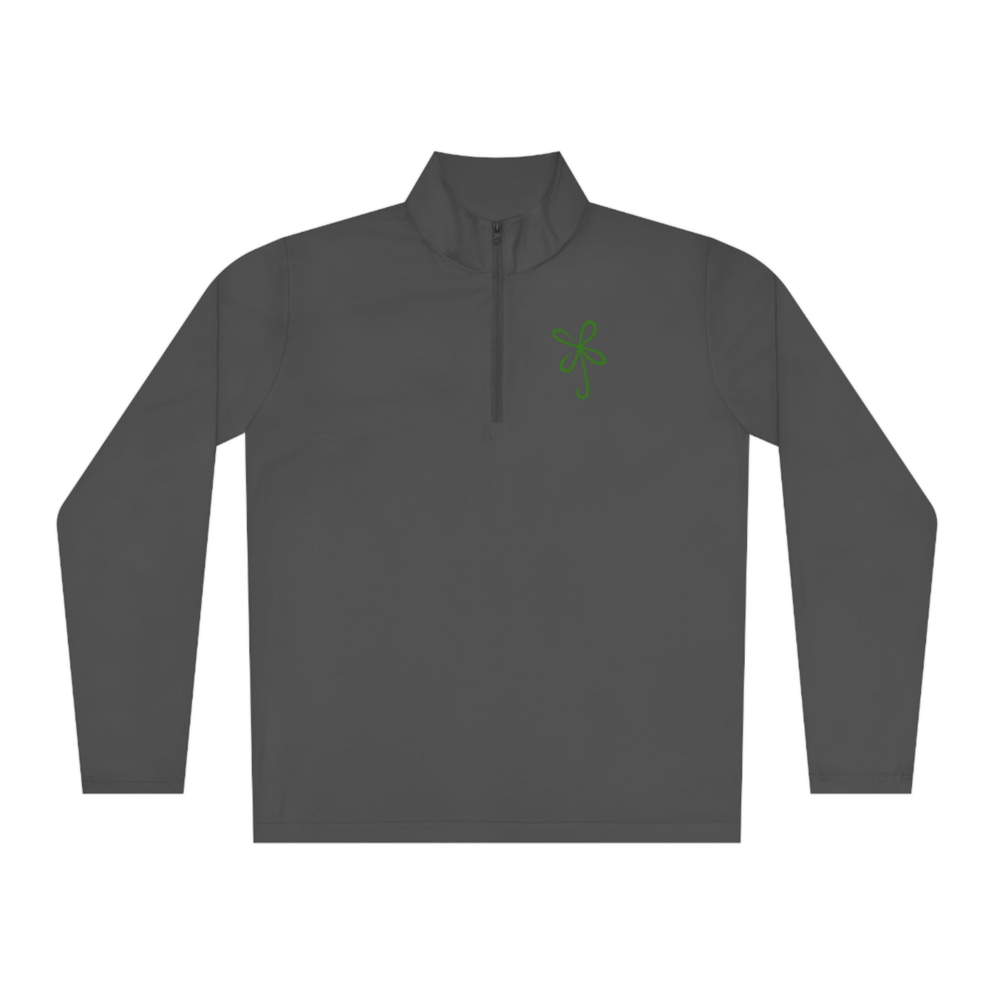 CLVR Unisex Quarter-Zip Pullover with Green Logo