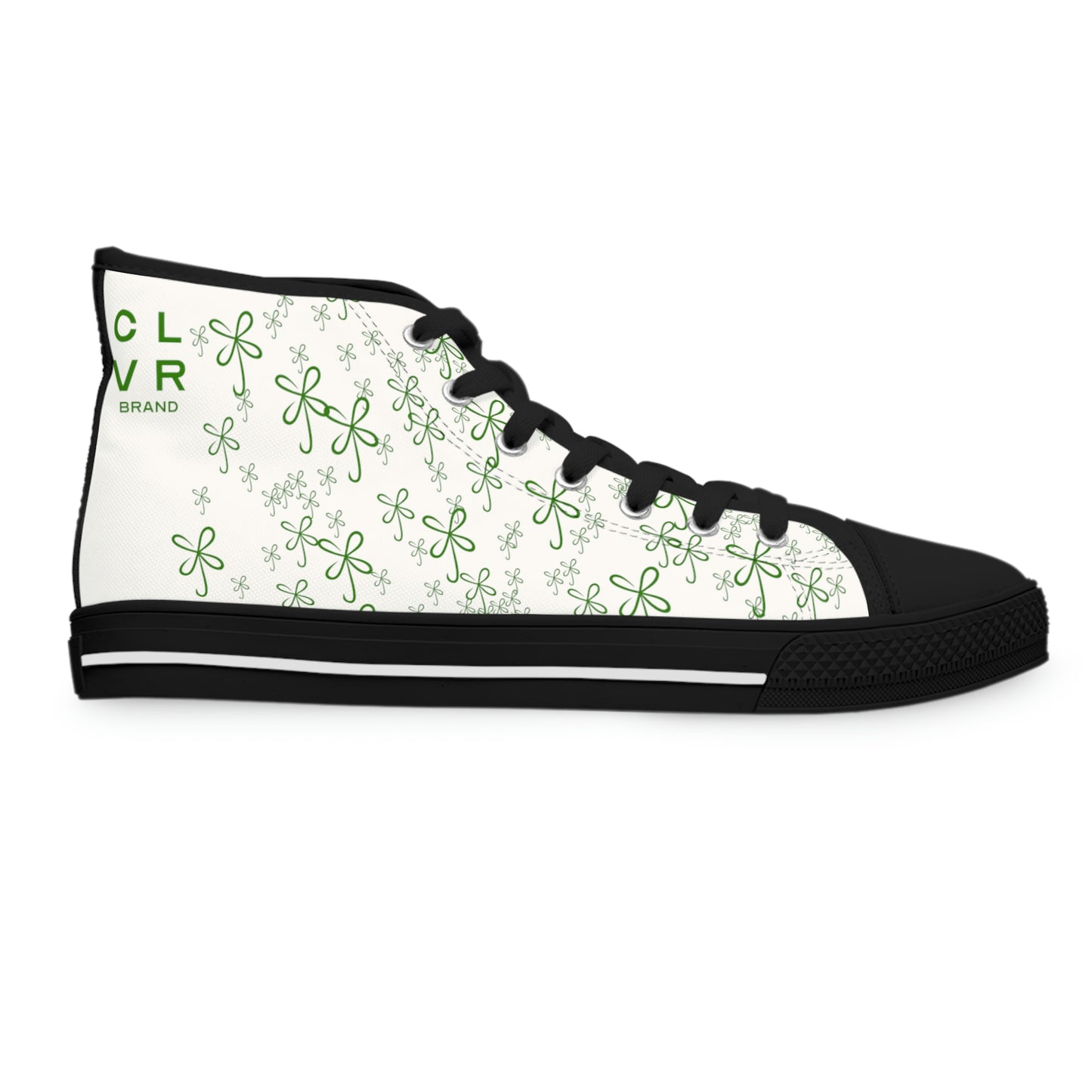 CLVR Women's High Top Sneakers White+Green