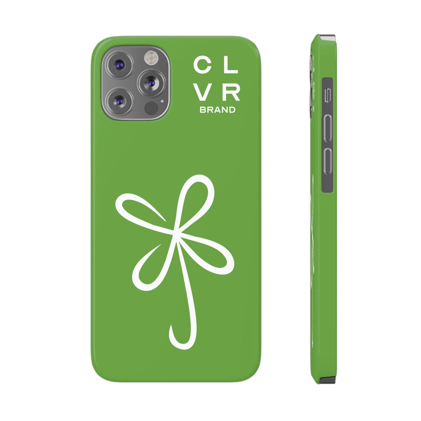 CLVR Green+White iPhone Slim Case