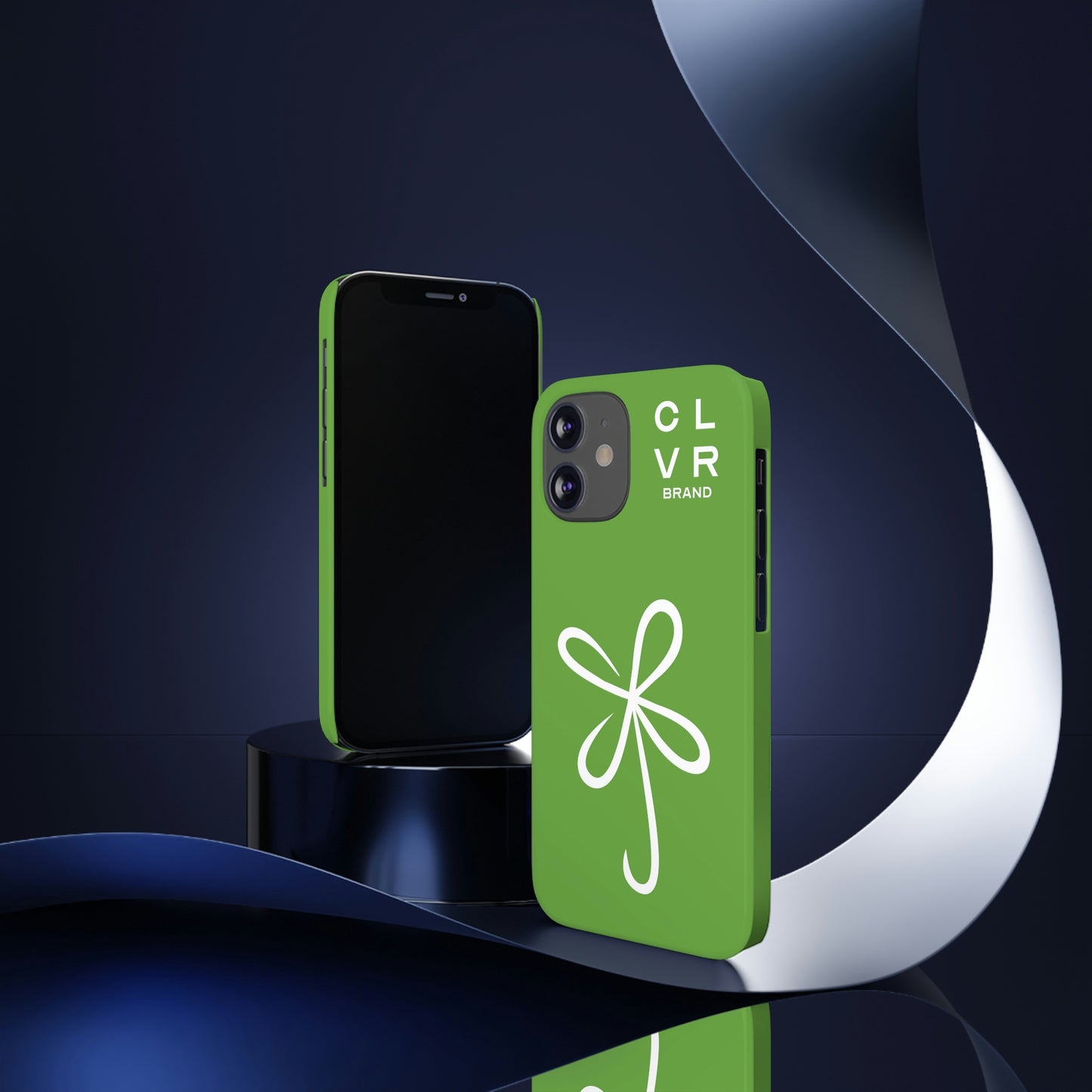 CLVR Green+White iPhone Slim Case
