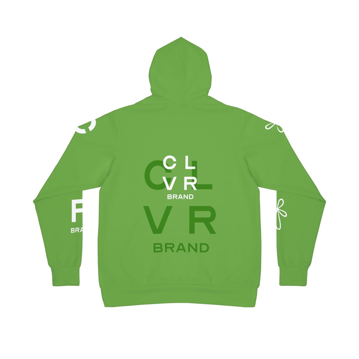 CLVR Green + White Pull-Over Athletic Hoodie