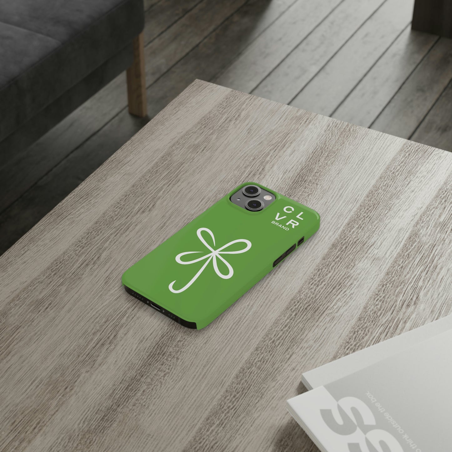 CLVR Green+White iPhone Slim Case