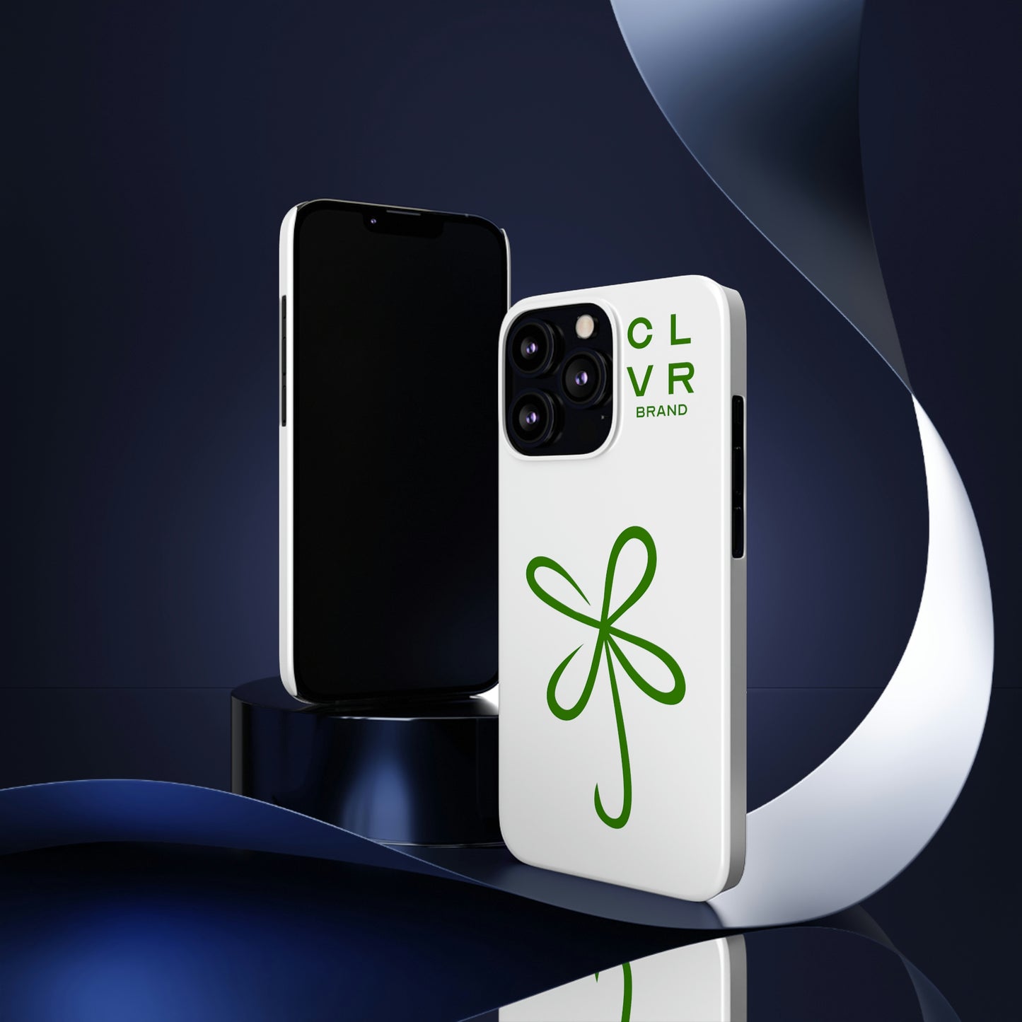 CLVR White+Green iPhone Slim Case