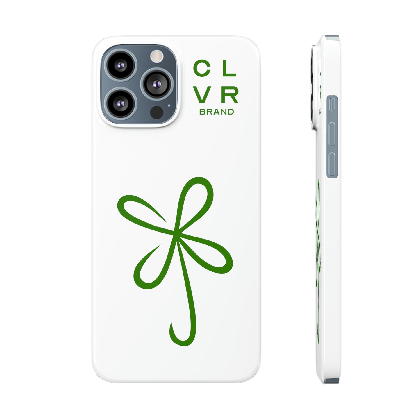 CLVR White+Green iPhone Slim Case