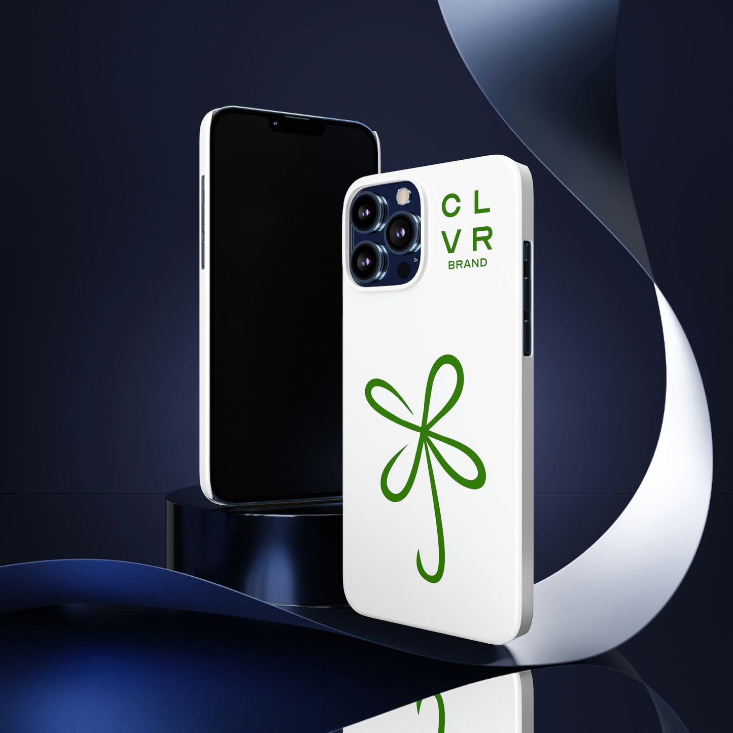 CLVR White+Green iPhone Slim Case