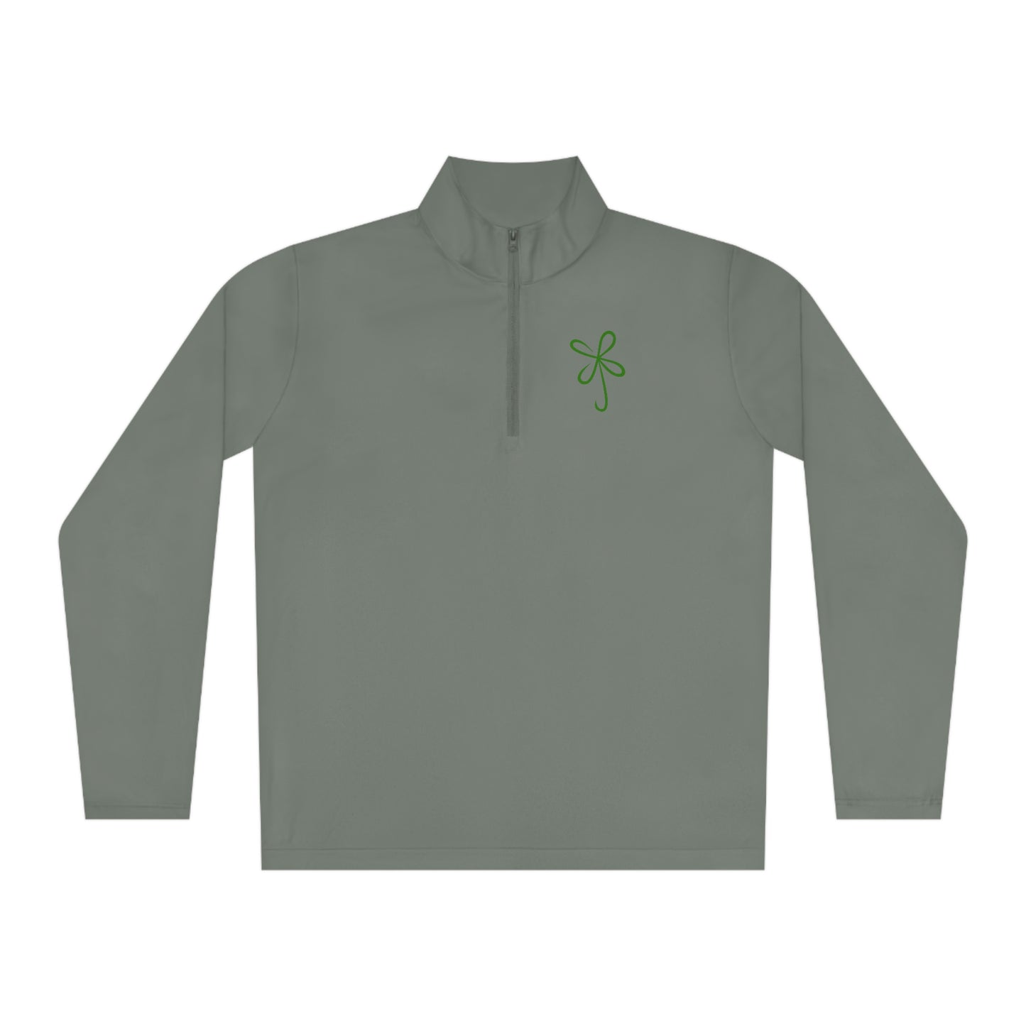 CLVR Unisex Quarter-Zip Pullover with Green Logo