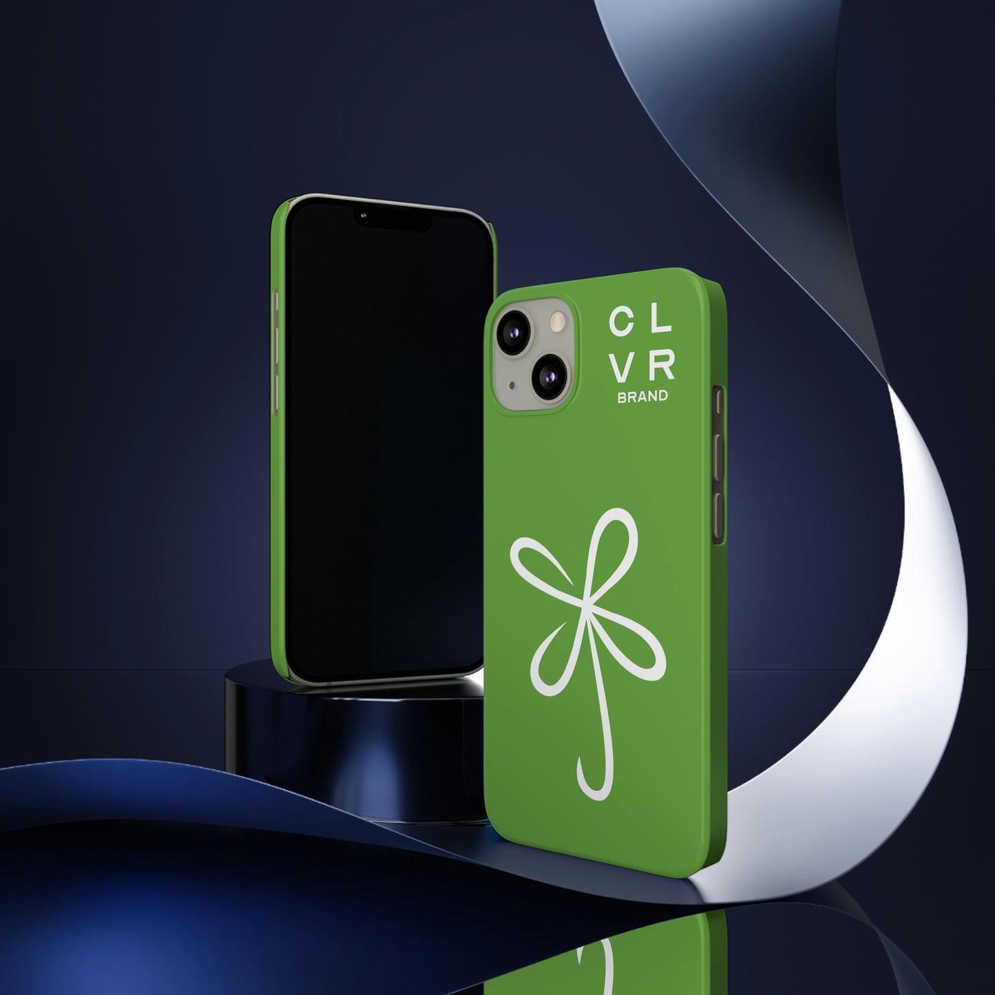 CLVR Green+White iPhone Slim Case