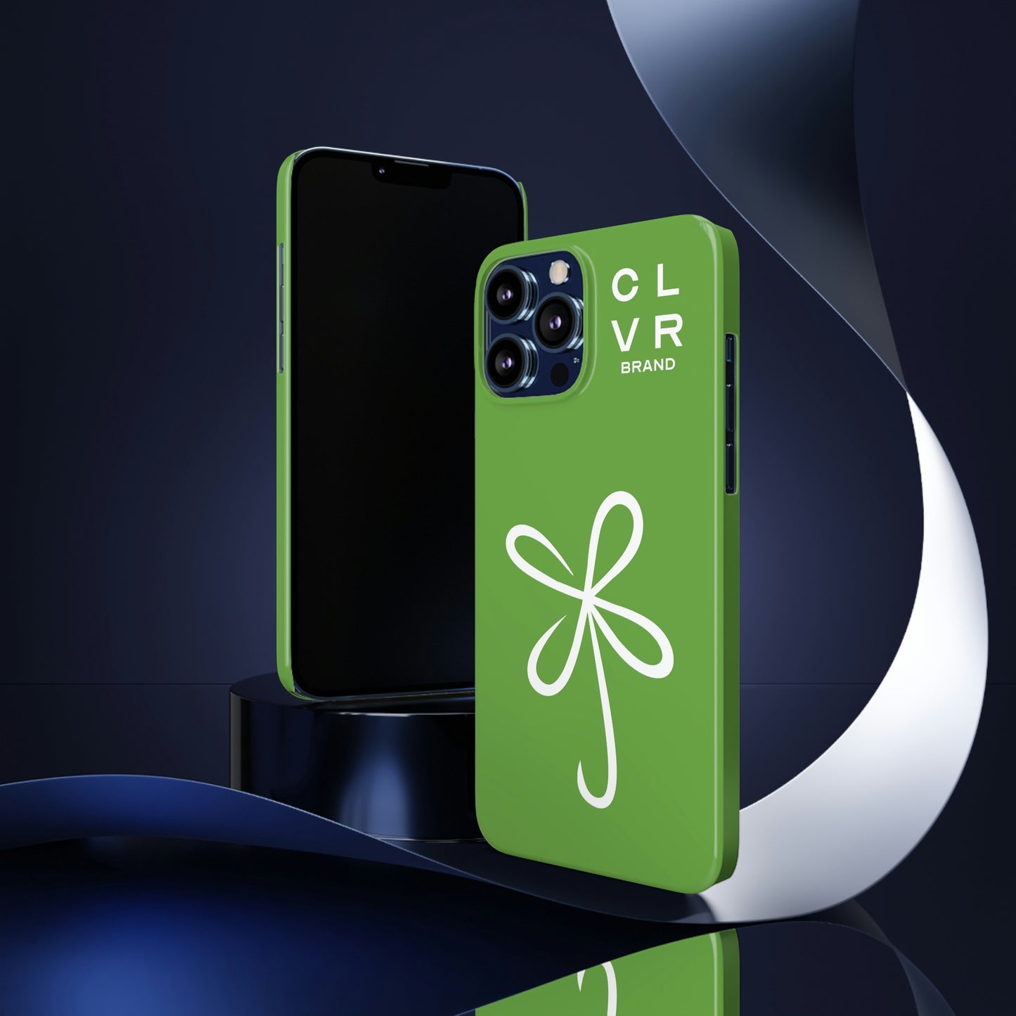 CLVR Green+White iPhone Slim Case