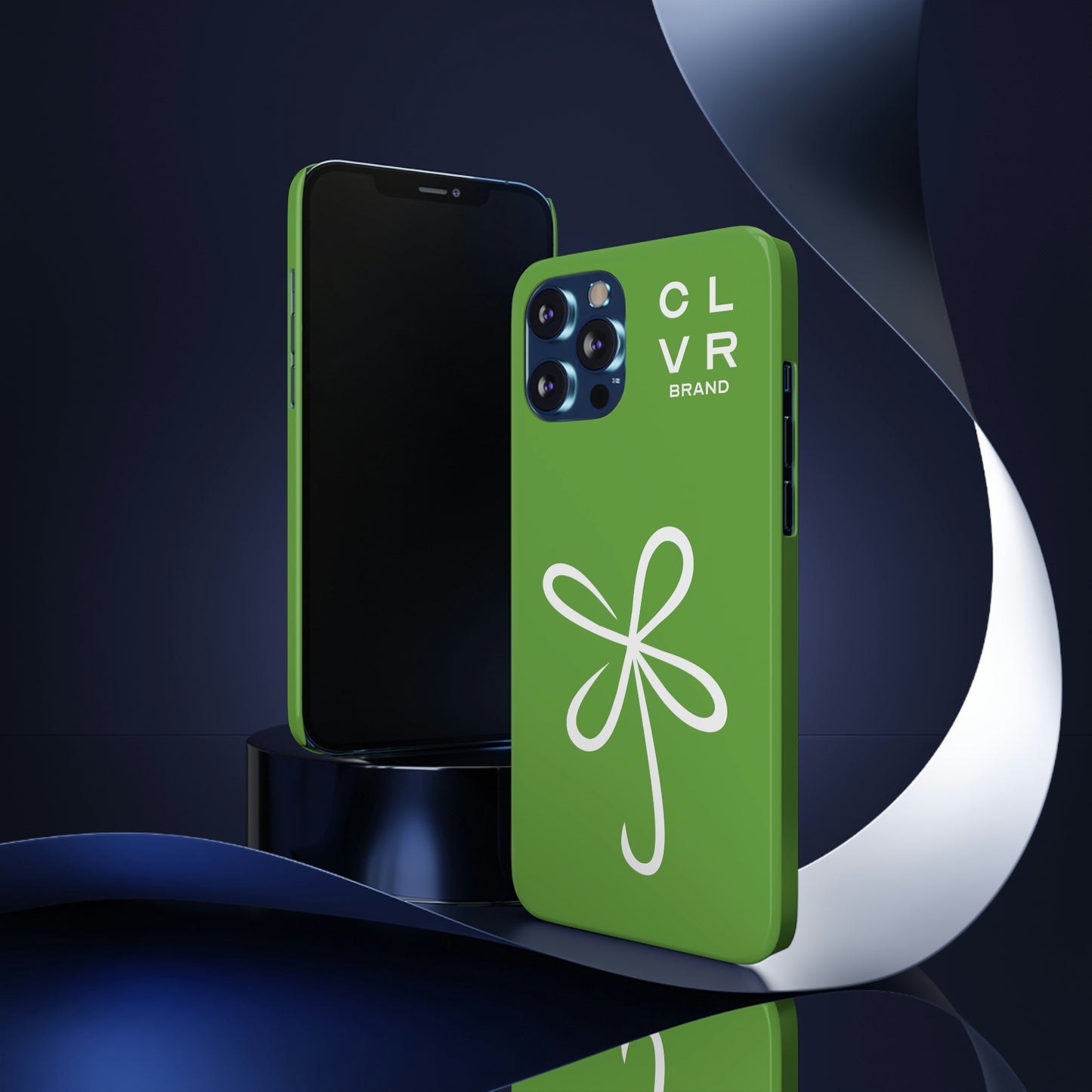 CLVR Green+White iPhone Slim Case