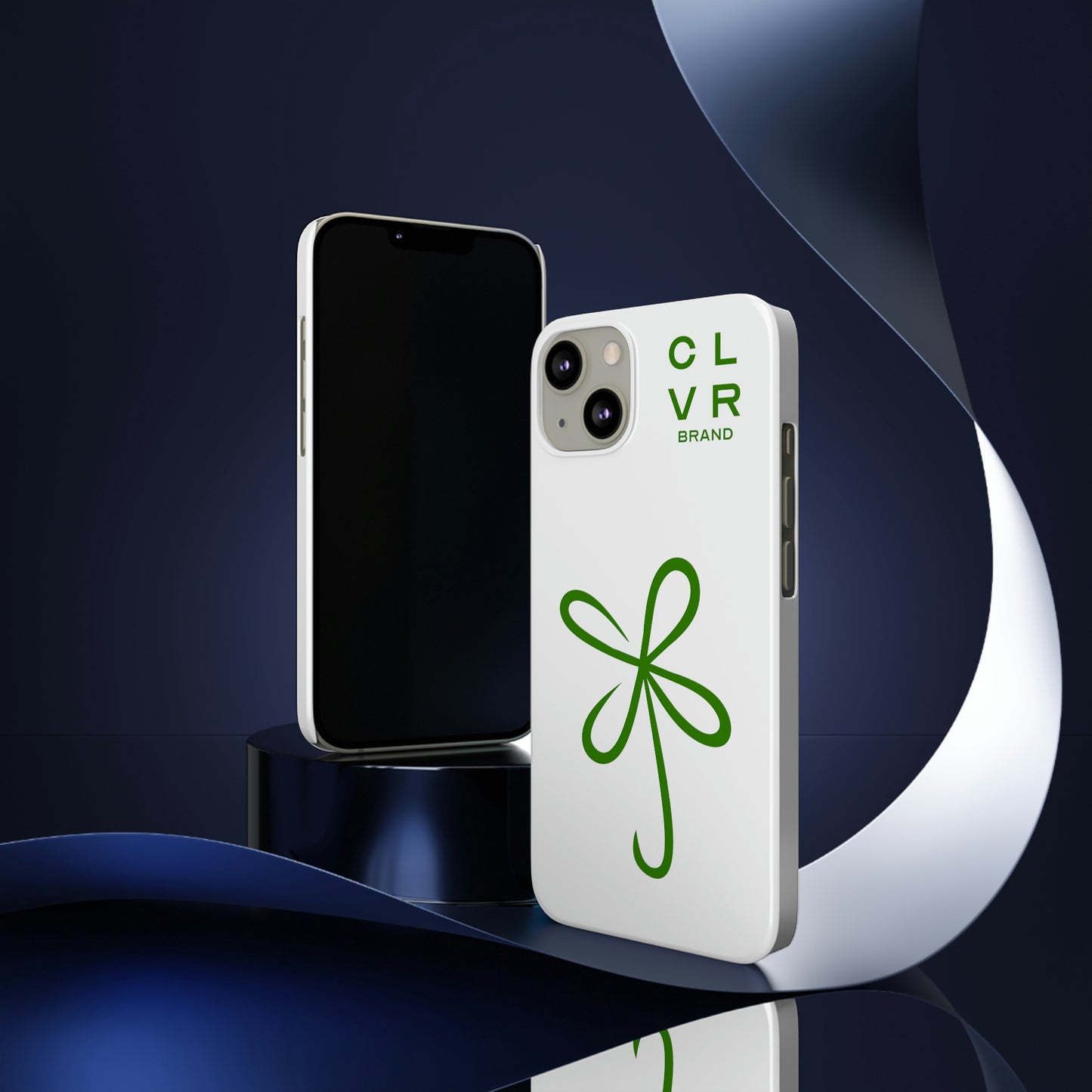 CLVR White+Green iPhone Slim Case