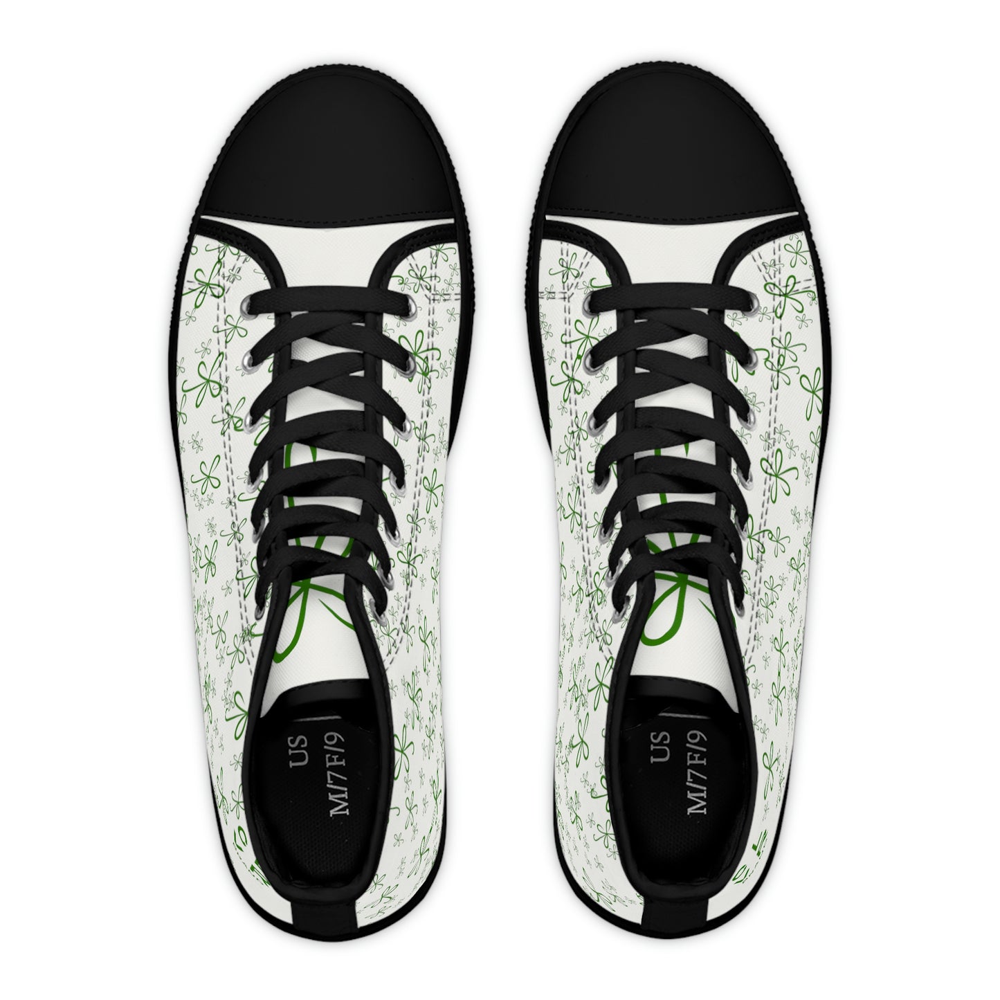 CLVR Women's High Top Sneakers White+Green