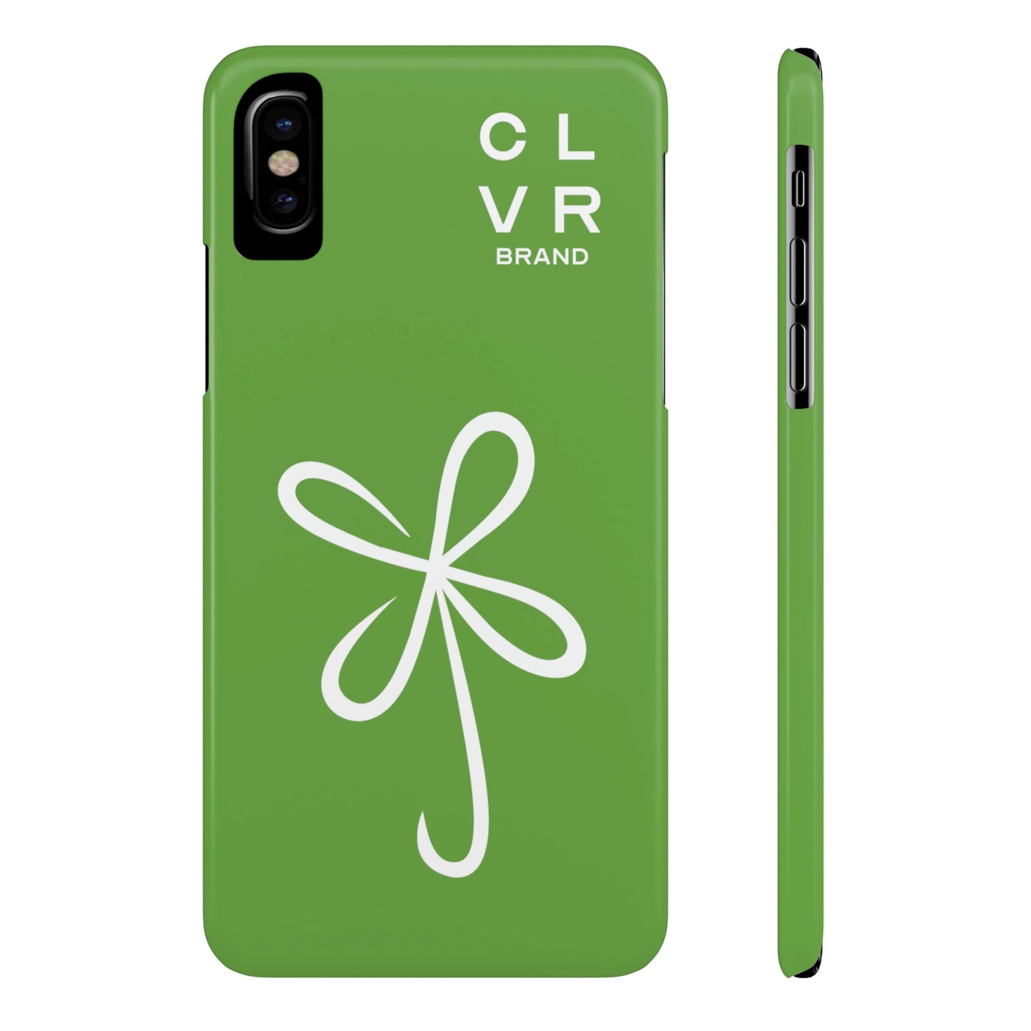CLVR Green+White iPhone Slim Case