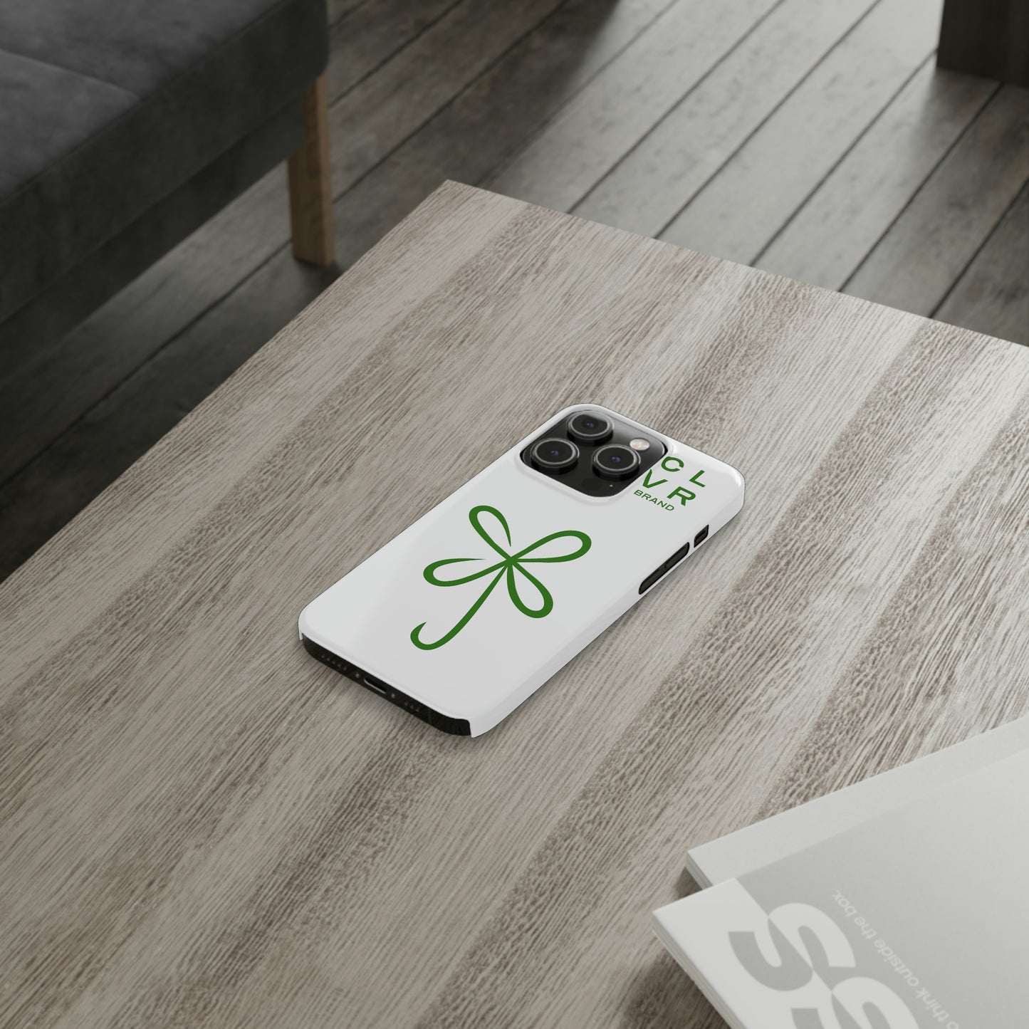 CLVR White+Green iPhone Slim Case