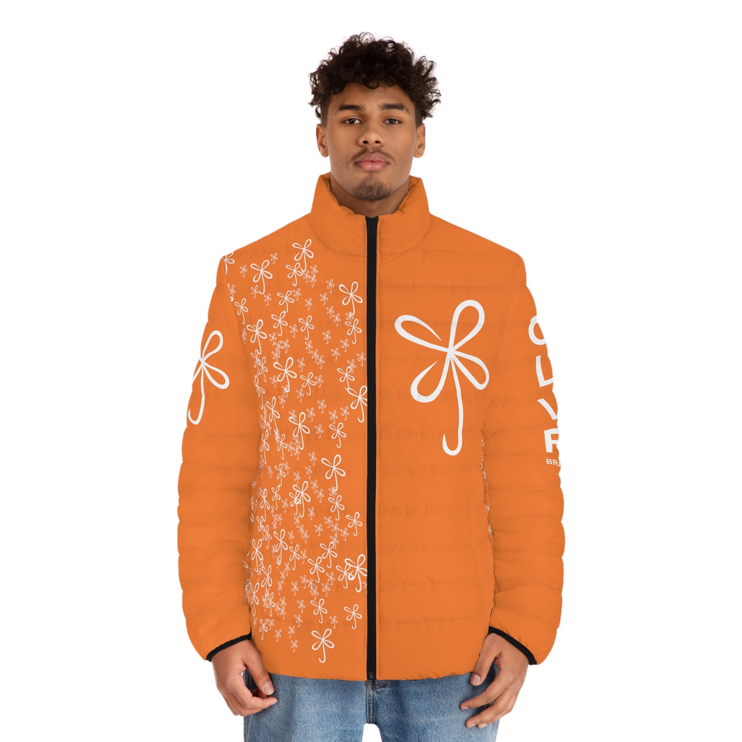 CLVR Orange+White Puffer Jacket