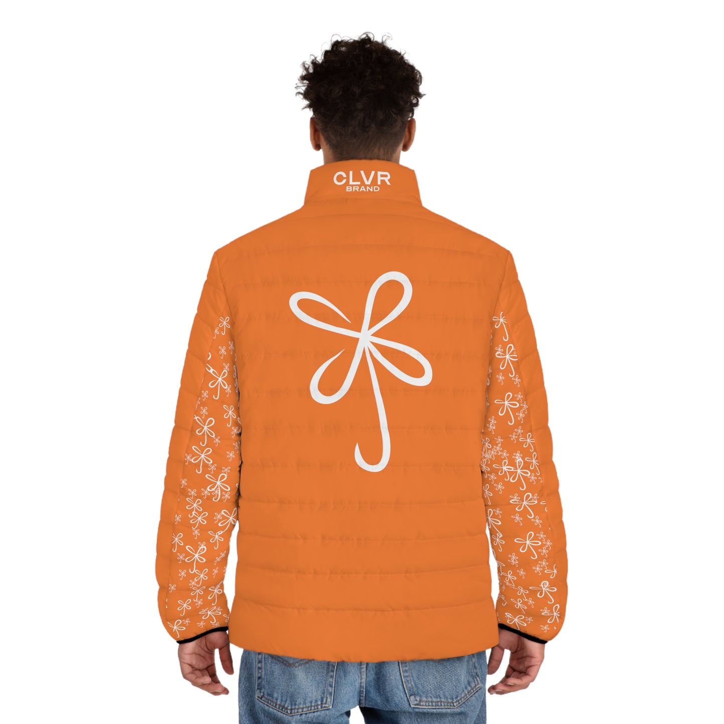 CLVR Orange+White Puffer Jacket