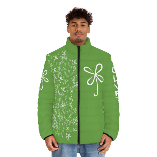 CLVR Green+White Puffer Jacket