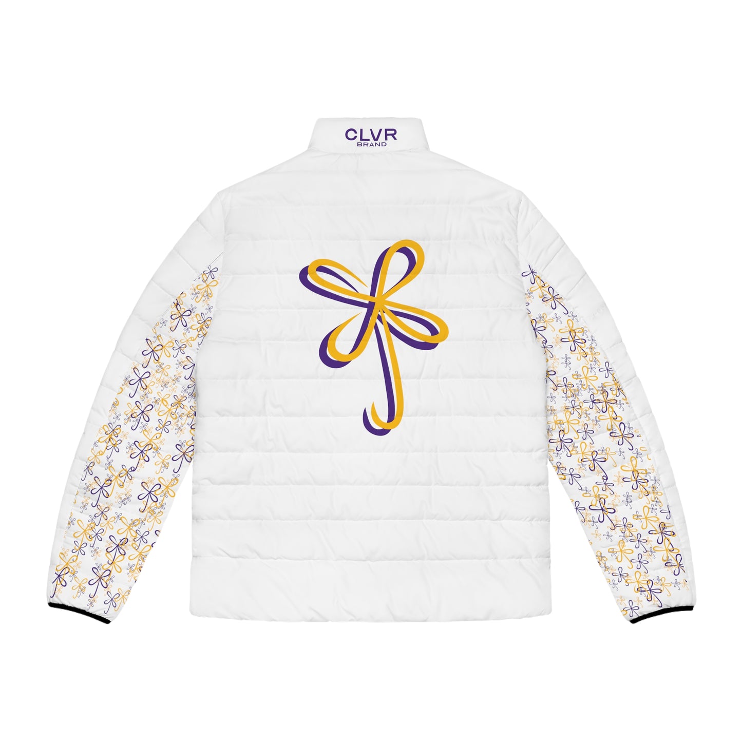 CLVR White+Purple&Gold Puffer Jacket