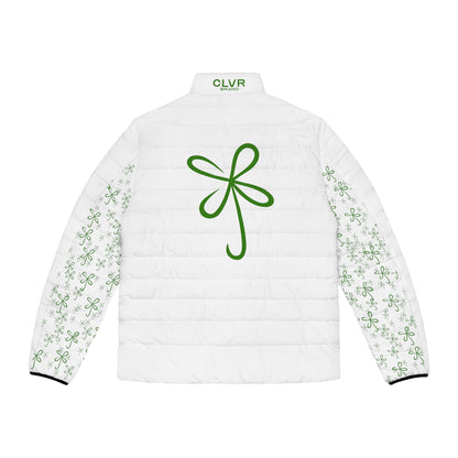 CLVR White+Green Puffer Jacket