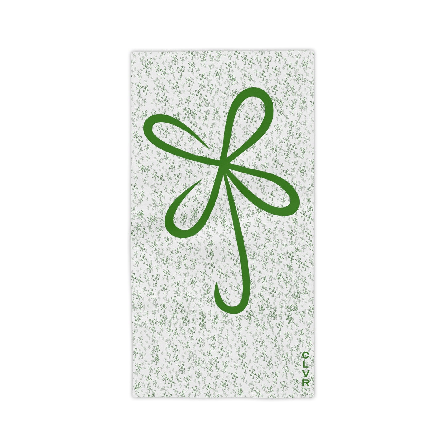 Field of CLVR Beach Towel White with Green