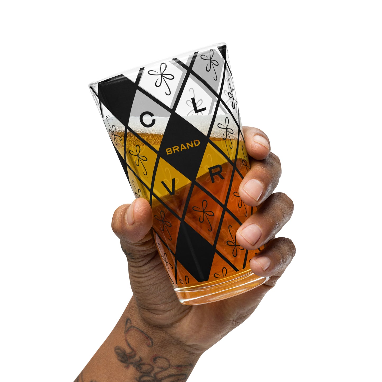 Diamond Grid Pint Glass