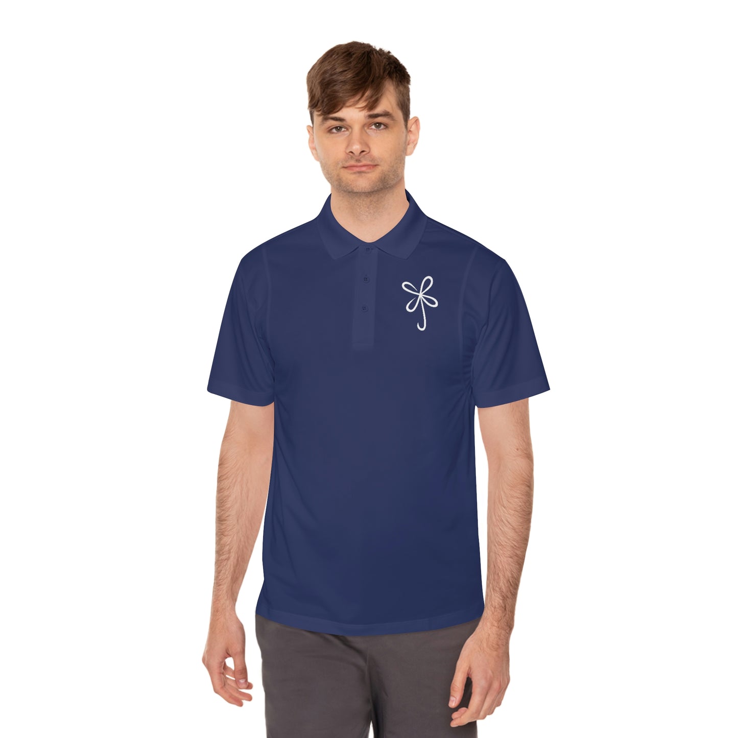 CLVR Men's Sport Polo Shirt with White Logo