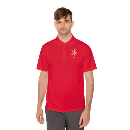 CLVR Men's Sport Polo Shirt with White Logo