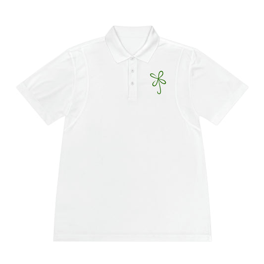 CLVR Men's Sport Polo Shirt in Green Logo