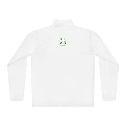 CLVR Unisex Quarter-Zip Pullover with Green Logo