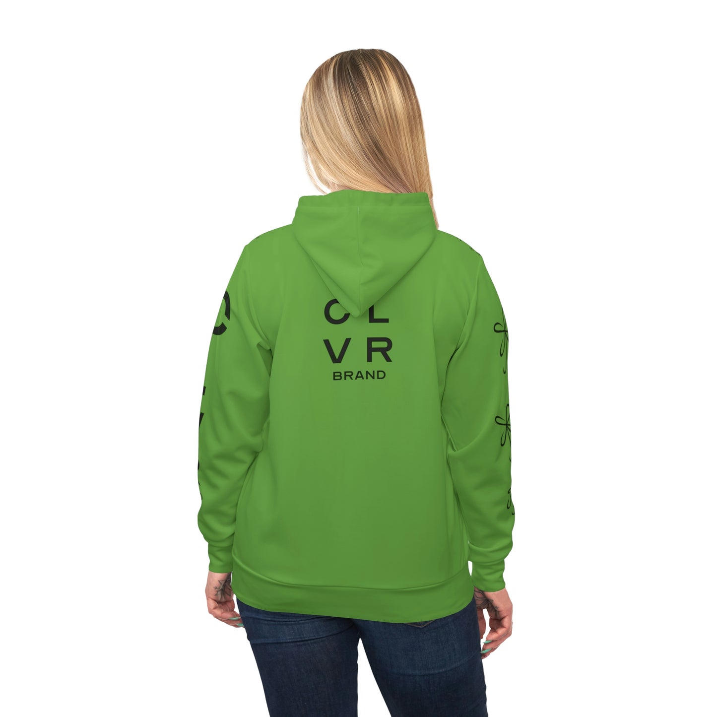 CLVR Green + Black Pull-Over Athletic Hoodie