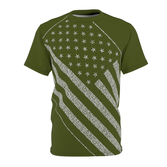 Men's Army Green USA Star Spangled Tee