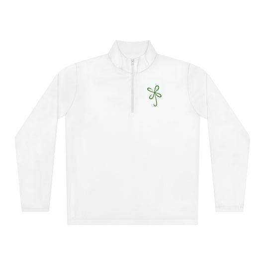 CLVR Unisex Quarter-Zip Pullover with Green Logo