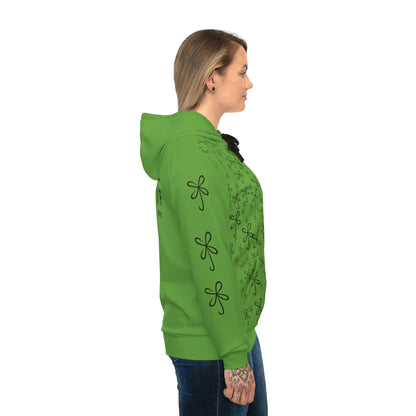 CLVR Green + Black Pull-Over Athletic Hoodie