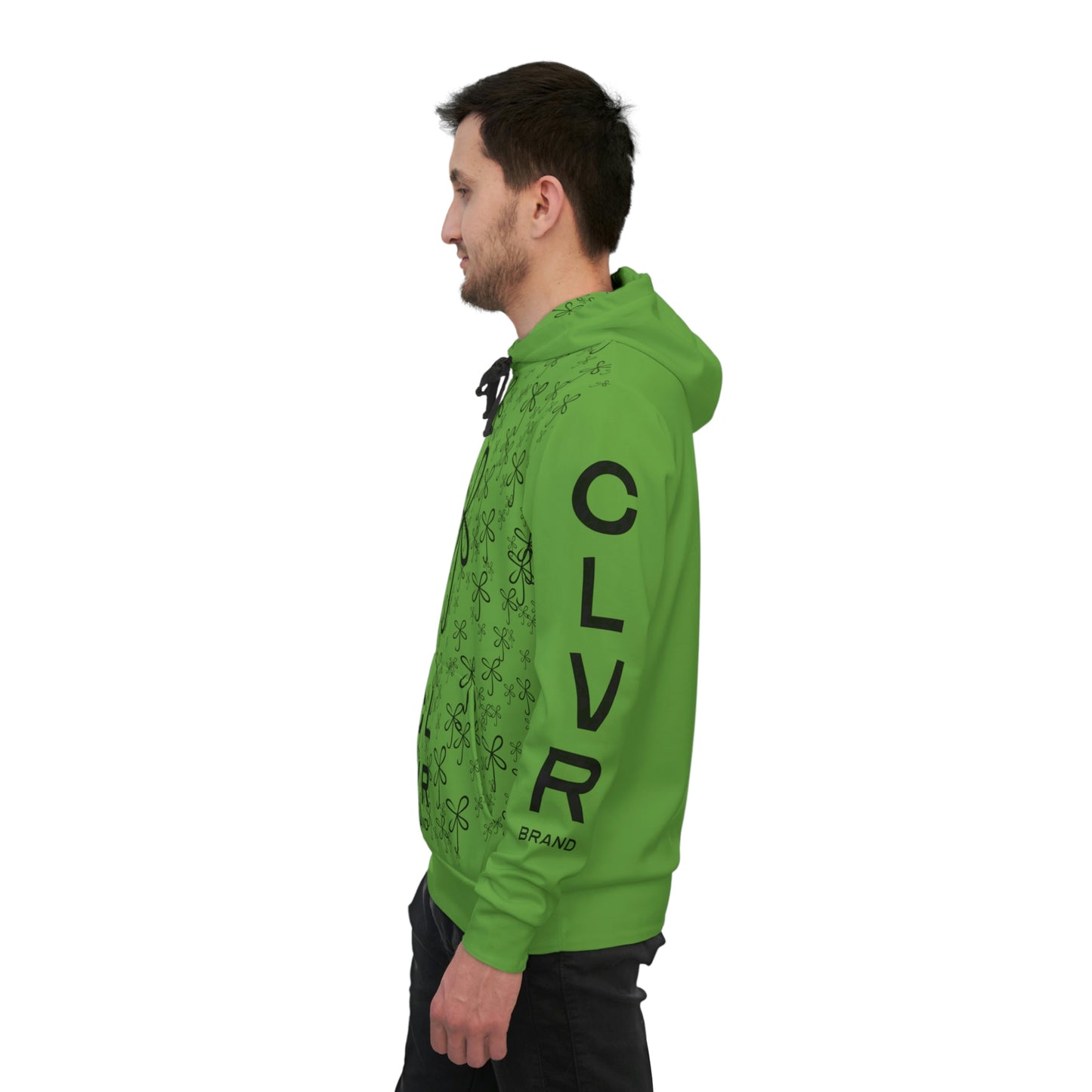 CLVR Green + Black Pull-Over Athletic Hoodie