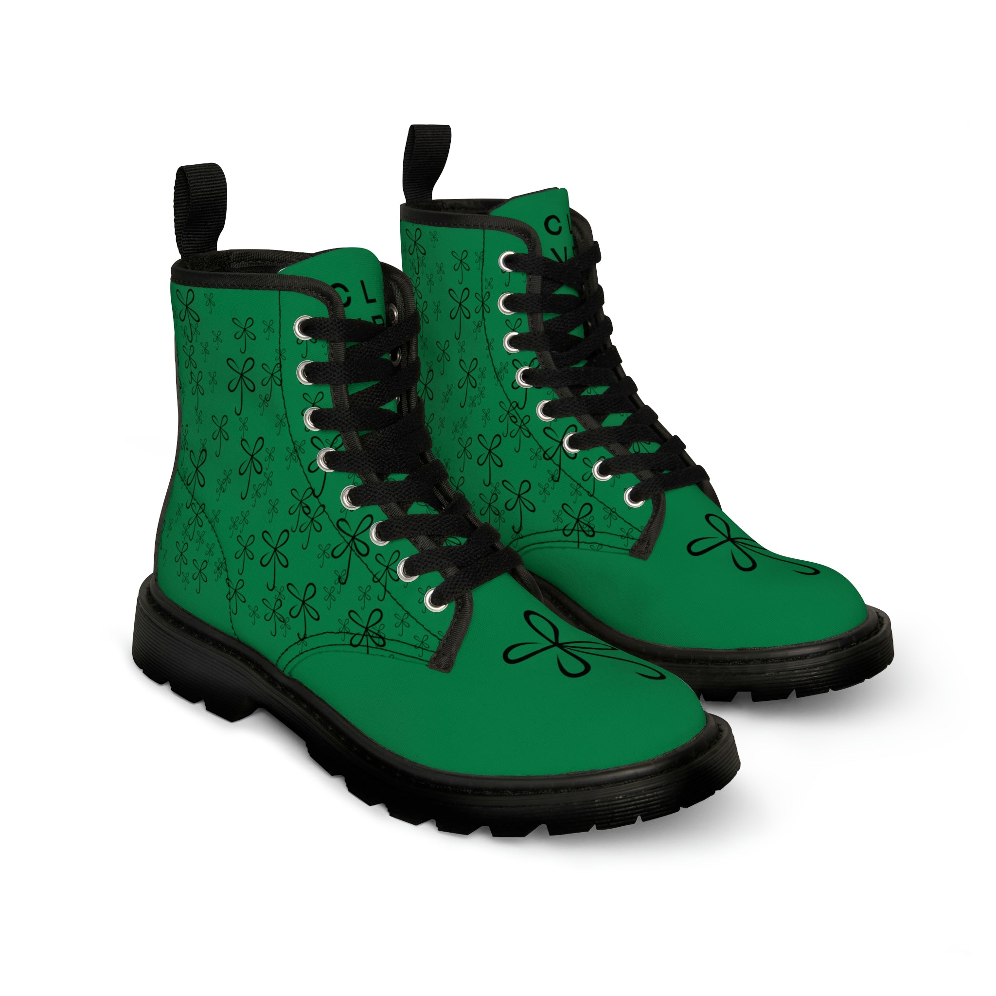 Green canvas outlet boots