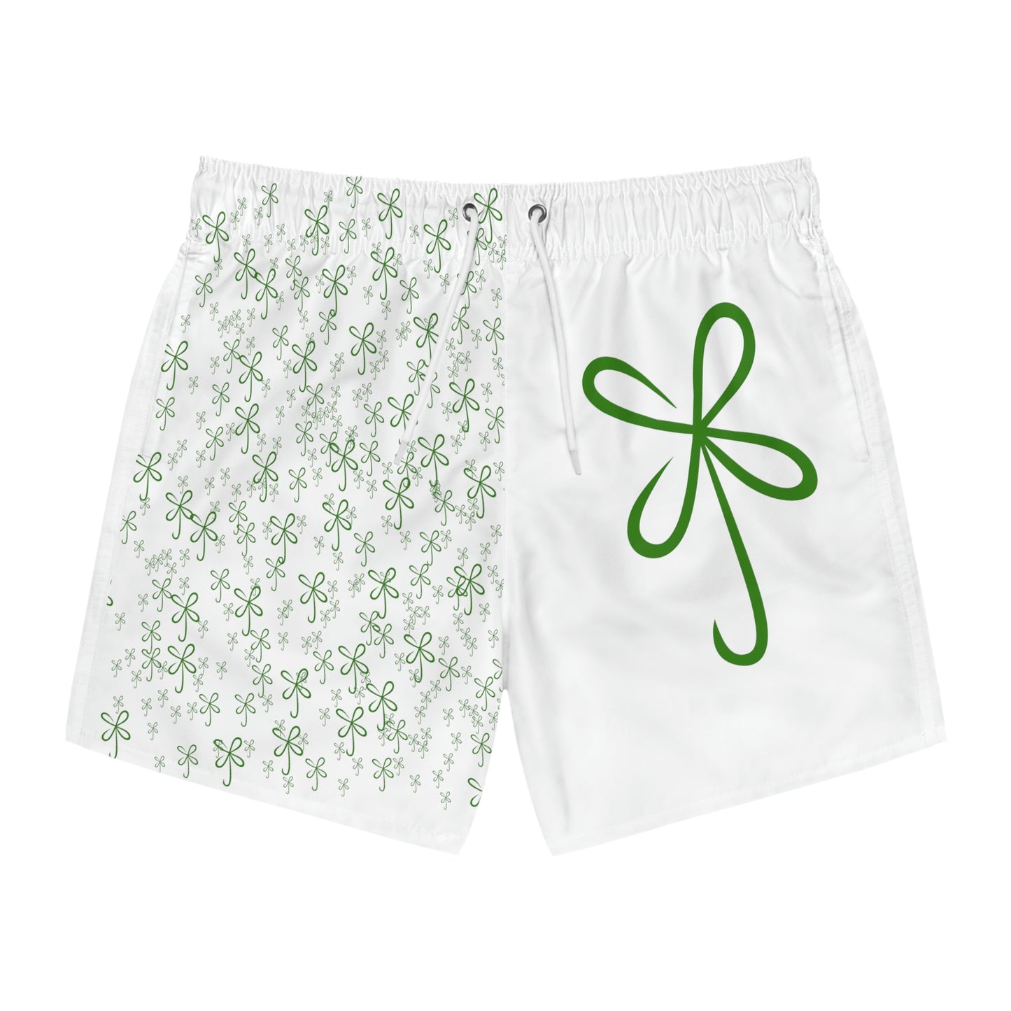 CLVR Men's Swim Trunks White with Green